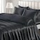 Ersmak 7 Pieces Satin Sheets Set King Size Luxury Silky Black Satin Bed Sheets Set with 1 Deep Pocket Fitted Sheet 1 Soft Flat Sheet 4 King Pillowcases and 1 Body Pillowcase