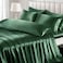 Ersmak 7 Pieces Satin Sheets Set King Size Luxury Silky Emerald Green Satin Bed Sheets Set with 1 Deep Pocket Fitted Sheet 1 Soft Flat Sheet 4 King Pillowcases and 1 Body Pillowcase