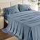 Bedsure California King Sheet Sets Cooling Sheets Rayon Derived from Bamboo PureWoven Breathable Soft Deep Pocket Up to 16 Inches Hotel Luxury Silky Bedding for Hot Sleepers Dusty Blue