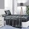 Lanest Housing Silk Satin Sheets California King Size Satin Bed Sheet Set with Deep Pockets Cooling Soft and Hypoallergenic Satin Sheets Cal King Grey