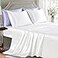 GOLAL Satin Sheets Full Size 4 Pieces Luxury Silky Soft Bed Sheets WrinkleFree White Satin Silk Sheet Set with 1 Deep Pocket Fitted Sheet 1 Flat Sheet 2 Pillow Cases