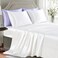 GOLAL Satin Sheets Full Size 4 Pieces Luxury Silky Soft Bed Sheets WrinkleFree White Satin Silk Sheet Set with 1 Deep Pocket Fitted Sheet 1 Flat Sheet 2 Pillow Cases