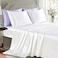 GOLAL Satin Sheets Full Size 4 Pieces Luxury Silky Soft Bed Sheets WrinkleFree White Satin Silk Sheet Set with 1 Deep Pocket Fitted Sheet 1 Flat Sheet 2 Pillow Cases