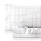 Bare Home Twin XL Sheet Set College Dorm Size Premium 1800 UltraSoft Microfiber Twin Extra Long Sheets Double Brushed Sheets Set Deep Pocket Bed Sheets Twin XL Grid WhiteGrey