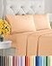 CGK Unlimited Cal King Size 4 Piece Sheet Set Ultra Soft Cooling Bed Sheets Fits 8 Inch to 16 inch Mattress Wrinkle Free Fade Resistant with Deep Pockets Breathable Comfy Hotel Luxury Bedding Peach