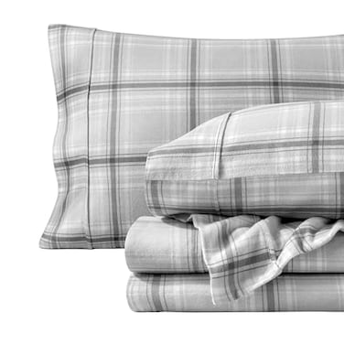 Bare Home Flannel Sheet Set Prints 100 Cotton Velvety Soft Heavyweight Double Brushed Flannel for Extra Softness Comfort Deep Pocket Bed Sheets Full Tartan Plaid