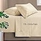 Manyshofu Extra Deep Pocket King Size Sheets Hotel Luxury 1800 Thread Count Sheets Pillowcases Microfiber Bed Set up to 24 Mattress Light Beige Bed Sheets 1824 Inch Deep Pockets 4 Piece
