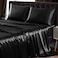 SiinvdaBZX 3Pcs Twin XL Sheets Set Black Silky Satin Sheets Twin XL Bedding Set UltraSoft Extra Long Bed Sheets for College Dorm