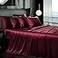 Manyshofu 7Pcs Burgundy Satin Sheets King Size Silky Satin Bed Sheets Set Luxurious Soft Bedding Set 1 Fitted Sheet 1 Flat Sheet 4 Pillowcases 1 Body Pillow case