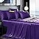 Manyshofu 7Pcs Dark Purple Satin Sheets California King Set Luxurious Soft Satin Bedding 1 Fitted Sheet 1 Flat Sheet 4 Pillowcases 1 Body Pillowcase