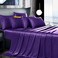 Manyshofu 7Pcs Dark Purple Satin Sheets California King Set Luxurious Soft Satin Bedding 1 Fitted Sheet 1 Flat Sheet 4 Pillowcases 1 Body Pillowcase