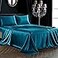 SiinvdaBZX 4Pcs Satin Sheet Set Full Size Ultra Silky Soft Teal Satin Full Bed Sheets with Deep Pocket 1 Fitted Sheet 1 Flat Sheet 2 Envelope Closure Pillowcases