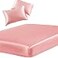 SiinvdaBZX 3Piece Set Satin Queen Fitted Sheet 2 Pillowcase Blush Pink Silky Soft Fitted Bottom Sheet Wrinkle Free Fade Resistant Deep Pocket Bed Sheet Deep Up to 15