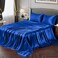 Vonty Satin Sheets Full Silky Soft Satin Bed Sheets Royal Blue Sheet Set 1 Deep Pocket Fitted Sheet 1 Flat Sheet 2 Pillowcases