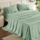 Bedsure Queen Sheet Set Rayon Derived from Bamboo Cooling Sheets PureWoven Breathable Soft Deep Pocket Up to 16 Inches Hotel Luxury Silky Bedding for Hot Sleepers Sage Green