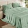 Bedsure Queen Sheet Set Rayon Derived from Bamboo Cooling Sheets PureWoven Breathable Soft Deep Pocket Up to 16 Inches Hotel Luxury Silky Bedding for Hot Sleepers Sage Green