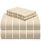 LuxClub 4 PC King Size Sheet Set Breathable Luxury Bed Sheets Deep Pockets 18 Wrinkle Free Cooling Machine Washable Hotel Bedding Striped Cream