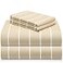LuxClub 4 PC Full Size Sheet Set Breathable Luxury Bed Sheets Deep Pockets 18 Wrinkle Free Cooling Machine Washable Hotel Bedding Striped Cream