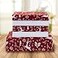 Elegant Comfort Holiday Printed 6Piece Sheet Set 1500 Thread Count Breathable and Super Soft Material Wrinkle Resistant Fitted Sheets with Smart Pockets 6PC Queen Burgundy Reindeer