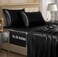 VACVELT 4pcs Extra Deep Pocket Satin Sheets King Size Bed Set Black Satin Sheet Set Fit 1824 Inch Deep Pocket Mattress Silky Luxury Satin Bedding Set Soft Ultra Deep Fitted Sheet Set