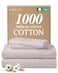 CGK Unlimited 1000 Thread Count Sheet Set 100 Cotton Bed Sheets Softer Than Egyptian Cotton 4Piece Light Grey King Set Soft Sateen Weave Hotel Luxury Bedding 16 Deep Pocket Fits up to 17 Mattresses