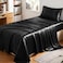 CozyLux Satin Sheets Twin XL Sheets Silky Soft Bedding Similar to Silk 3 Piece Extra Long Bedding Set for Hair and Skin Deep Pocket with AllAround Elastic Suitable for College Dorm Black