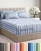CGK Unlimited Extra Deep Queen Sheet Set 6 Piece Breathable and Cooling Sheets Hotel Luxury Bedding for Women Men Kids Teens Easy Secure Fit Soft and Wrinkle Free with Extra Deep Pockets Blue Stripes