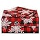 JSD Red Buffalo Plaid Snowflakes Sheet Set Queen Size 4 Piece Christmas Winter Microfiber Bedding Sheets Extra Deep Pocket