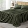 Andency King Size Sheets Set 4 Pieces Dark Olive Green Super Soft Sheets for King Size Bed Microfiber King Sheet Deep Pocket Up to 16 Hotel Luxury Breathable Cooling Bed Sheet Set