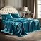 Bedsure Satin Sheets Full Size 4 Piece Silky Bedsheets with 15 Inches Deep Pocket Fitted Bedsheet1 Flat Sheet 2 Satin Pillowcases Good for Hair Skin Full Teal