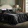 Bedsure Black Satin Sheets King Size 4 Piece Silky Bedsheets with 15 Inches Deep Pocket Fitted Bedsheet1 Flat Sheet 2 Satin Pillowcases Good for Hair Skin King Black