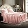 Bedsure Pink Satin Sheets Full Size 4 Piece Silky Bedsheets with 15 Inches Deep Pocket Fitted Bedsheet1 Flat Sheet 2 Satin Pillowcases Good for Hair Skin Full Peach Pink