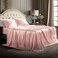 Bedsure Pink Satin Sheets Full Size 4 Piece Silky Bedsheets with 15 Inches Deep Pocket Fitted Bedsheet1 Flat Sheet 2 Satin Pillowcases Good for Hair Skin Full Peach Pink