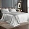 BEDELITE King Size Sheets Set Luxury Soft Grey Satin Sheets for Hair and Skin Similar to Silk Bed Sheets Set 4 Pieces with 1 Deep Pocket Fitted Sheet 1 Flat Sheet and 2 Pillowcases
