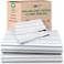 California Design Den King Bed Sheets Stripe 100 Organic Cotton Percale Sheets Deep Pocket King Sheets Pillowcase Set Blue Stripe