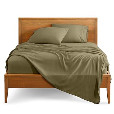 Bare Home Full Sheet Set 1800 UltraSoft Microfiber Full Bed Sheets Double Brushed Deep Pockets Easy Fit 4 Piece Set Bedding Sheets Pillowcases Full Olive