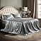 Bedsure Satin Sheets King Size 4 Piece Silky Bedsheets with Elastic Corner Straps and 15 Inches Deep Pocket Fitted Bedsheet1 Flat Sheet 2 Satin Pillowcases Good for Hair Skin King Dark Grey