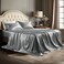 Bedsure Satin Sheets King Size 4 Piece Silky Bedsheets with Elastic Corner Straps and 15 Inches Deep Pocket Fitted Bedsheet1 Flat Sheet 2 Satin Pillowcases Good for Hair Skin King Dark Grey