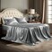 Bedsure Satin Sheets King Size 4 Piece Silky Bedsheets with Elastic Corner Straps and 15 Inches Deep Pocket Fitted Bedsheet1 Flat Sheet 2 Satin Pillowcases Good for Hair Skin King Dark Grey