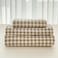 NSNLGSGC Tan Gingham Full Sheet Set Soft Brushed Microfiber Taupe Plaid Full Bed Sheets 4Pieces Brown Grid Sheet Set with Deep Pocket