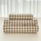 NSNLGSGC Tan Gingham Full Sheet Set Soft Brushed Microfiber Taupe Plaid Full Bed Sheets 4Pieces Brown Grid Sheet Set with Deep Pocket