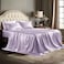 Bedsure Satin Sheets King Size 4 Piece Silky Bedsheets with 15 Inches Deep Pocket Fitted Bedsheet1 Flat Sheet 2 Satin Pillowcases Good for Hair Skin King Lavender