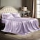 Bedsure Satin Sheets King Size 4 Piece Silky Bedsheets with 15 Inches Deep Pocket Fitted Bedsheet1 Flat Sheet 2 Satin Pillowcases Good for Hair Skin King Lavender