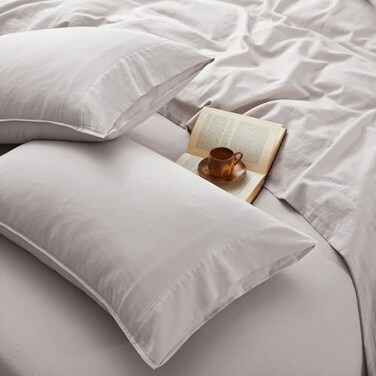 OnlySet 4Pcs Organic Linen Sheets King Size 100 French Linen from Normandy TearResistant Natural Linen King Sheet Set with 16 Inch Deep Pocket 1 Flat Sheet 1 Fitted Sheet 2 Pillowcases