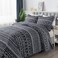 Travan 3Piece Queen Quilt Set Striped Pattern Microfiber Soft Lightweight Bedding Set with Shams for All Season Black Strips Queen Size
