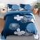 Anibedding 3 Pieces Navy Blue Floral Pattern Quilts Set Queen Size Reversible Microfiber Boho Flowers Pattern Coverlet Bedding Set with 2 Pillowcases All Season Lightweight Quilted Bedspread 96x 90 Na