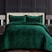 Tribeca Living Capri Medallion Velvet Quilt Set Queen Emerald Green
