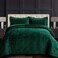 Tribeca Living Capri Medallion Velvet Quilt Set Queen Emerald Green