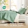 Comfort Spaces Kienna Quilt Set Double Sided Stitching Design Summer Blanket Lightweight Soft All Season Bedding Layer Matching Sham Sage Green Coverlet King 104x90 3 Piece
