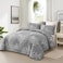 DJY Grey Quilt Set Queen Size Branch Botanical Pattern Bedspread Coverlet Set 3 Pieces Gray Floral Quilt Bedding Set Soft Lightweight Microfiber Reversible Summer Quilt Set
